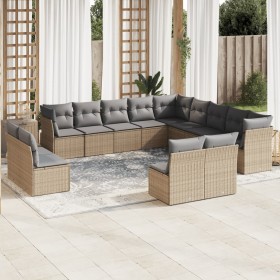 Set sofás de jardín con cojines 13 pzas ratán sintético beige de , Conjuntos de jardín - Ref: Foro24-3250328, Precio: 828,89 ...