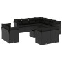 Set de sofás de jardín 12 piezas cojines ratán sintético negro de , Conjuntos de jardín - Ref: Foro24-3250354, Precio: 883,87...