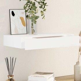 Estante flotante pared con 1 cajón MDF blanco para libros/DVD en Estanterías | Comprar online en Foru.es