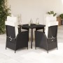 Set de muebles jardín 5 pzas con cojines ratán sintético negro en Conjuntos de jardín | Comprar online en Foru.es
