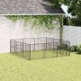 Corralito para perros con 12 paneles acero galvanizado negro de , Casetas para perros - Ref: Foro24-3209554, Precio: 297,55 €...