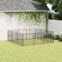 Corralito para perros con 12 paneles acero galvanizado negro de , Casetas para perros - Ref: Foro24-3209554, Precio: 291,59 €...