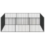 Corralito para perros con 12 paneles acero galvanizado negro de , Casetas para perros - Ref: Foro24-3209554, Precio: 297,55 €...