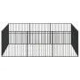 Corralito para perros con 12 paneles acero galvanizado negro de , Casetas para perros - Ref: Foro24-3209554, Precio: 291,59 €...