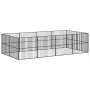 Corralito para perros con 12 paneles acero galvanizado negro de , Casetas para perros - Ref: Foro24-3209554, Precio: 291,59 €...