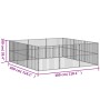 Corralito para perros con 12 paneles acero galvanizado negro de , Casetas para perros - Ref: Foro24-3209554, Precio: 297,55 €...