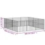 Corralito para perros con 12 paneles acero galvanizado negro de , Casetas para perros - Ref: Foro24-3209554, Precio: 291,59 €...