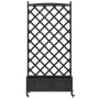 Jardinera con enrejado y ruedas madera maciza de abeto negro de , Maceteros y jardineras - Ref: Foro24-3207655, Precio: 166,4...