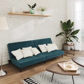 Sofá cama de 2 plazas terciopelo azul de , Sofás - Ref: Foro24-375731, Precio: 227,48 €, Descuento: %
