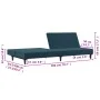 Sofá cama de 2 plazas terciopelo azul de , Sofás - Ref: Foro24-375731, Precio: 227,48 €, Descuento: %