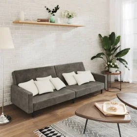 Sofá cama de 2 plazas terciopelo gris oscuro de , Sofás - Ref: Foro24-375738, Precio: 255,01 €, Descuento: %