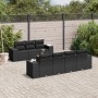 Set de sofás de jardín 8 piezas y cojines ratán sintético negro de , Conjuntos de jardín - Ref: Foro24-3225348, Precio: 574,9...