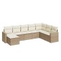 Juego de sofás de jardín con cojines beige 8 pzas ratán PE de , Conjuntos de jardín - Ref: Foro24-3219348, Precio: 506,52 €, ...
