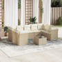 Juego de sofás jardín con cojines beige 10 pzas ratán sintético de , Conjuntos de jardín - Ref: Foro24-3218138, Precio: 646,3...