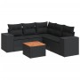 Set de sofás de jardín 6 piezas y cojines ratán sintético negro de , Conjuntos de jardín - Ref: Foro24-3225439, Precio: 416,6...