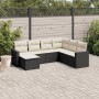 Set de comedor de jardín 7 pzas y cojines ratán sintético negro de , Conjuntos de jardín - Ref: Foro24-3219286, Precio: 381,9...