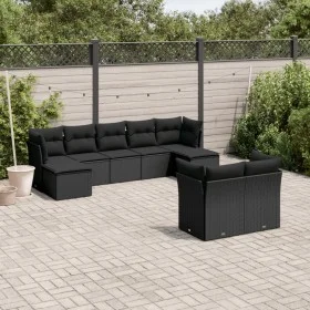 Set de sofás de jardín 8 piezas y cojines ratán sintético negro de , Conjuntos de jardín - Ref: Foro24-3218305, Precio: 577,7...