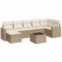 Juego de sofás de jardín con cojines beige 8 pzas ratán PE de , Conjuntos de jardín - Ref: Foro24-3219278, Precio: 499,45 €, ...