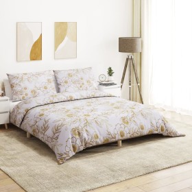 Juego de funda nórdica algodón blanco y marrón 200x200 cm de , Fundas de nórdico - Ref: Foro24-136406, Precio: 24,71 €, Descu...