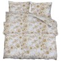 Juego de funda nórdica algodón blanco y marrón 200x200 cm de , Fundas de nórdico - Ref: Foro24-136406, Precio: 24,71 €, Descu...
