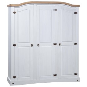 Armario madera de pino Mexicano estilo Corona blanco 3 puertas de vidaXL, Armarios roperos - Ref: Foro24-282622, Precio: 477,...