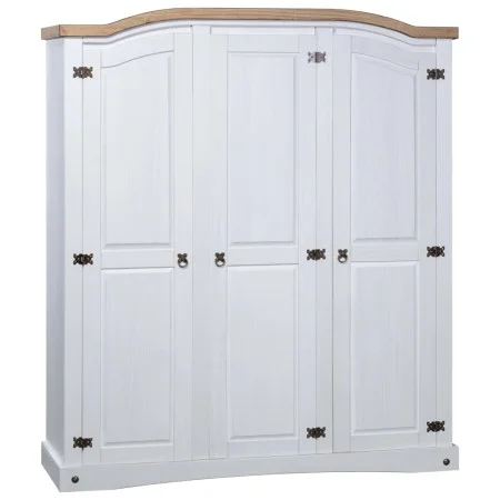 Armario madera de pino Mexicano estilo Corona blanco 3 puertas de vidaXL, Armarios roperos - Ref: Foro24-282622, Precio: 445,...