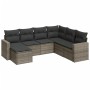 Set de sofás de jardín 7 piezas con cojines ratán PE gris de , Conjuntos de jardín - Ref: Foro24-3219290, Precio: 410,78 €, D...