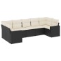 Set de comedor de jardín 7 pzas y cojines ratán sintético negro de , Conjuntos de jardín - Ref: Foro24-3219376, Precio: 419,1...
