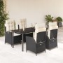 Set de muebles jardín 5 pzas con cojines ratán sintético negro en Conjuntos de jardín | Comprar online en Foru.es