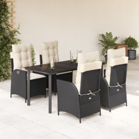 Set de muebles jardín 5 pzas con cojines ratán sintético negro en Conjuntos de jardín | Comprar online en Foru.es
