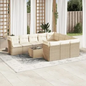 Set de sofás de jardín 11pzas con cojines ratán sintético beige de , Conjuntos de jardín - Ref: Foro24-3218228, Precio: 707,9...