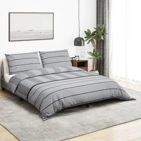 Juego de funda nórdica algodón gris 260x220 cm de , Fundas de nórdico - Ref: Foro24-136446, Precio: 31,35 €, Descuento: %