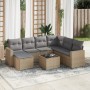 Juego de sofás de jardín con cojines beige 8 pzas ratán PE de , Conjuntos de jardín - Ref: Foro24-3219299, Precio: 484,30 €, ...