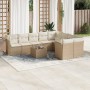 Juego de sofás jardín con cojines beige 10 pzas ratán sintético de , Conjuntos de jardín - Ref: Foro24-3218178, Precio: 646,3...