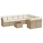 Juego de sofás jardín con cojines beige 10 pzas ratán sintético de , Conjuntos de jardín - Ref: Foro24-3218178, Precio: 646,3...