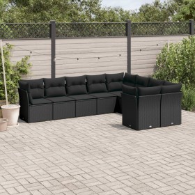 Set de sofás de jardín 8 piezas y cojines ratán sintético negro de , Conjuntos de jardín - Ref: Foro24-3218165, Precio: 563,2...
