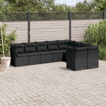 Set de sofás de jardín 8 piezas y cojines ratán sintético negro de , Conjuntos de jardín - Ref: Foro24-3218165, Precio: 563,2...