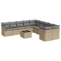 Set de sofás de jardín 11pzas con cojines ratán sintético beige de , Conjuntos de jardín - Ref: Foro24-3218249, Precio: 668,6...