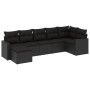 Set de comedor de jardín 7 pzas y cojines ratán sintético negro de , Conjuntos de jardín - Ref: Foro24-3219265, Precio: 434,9...