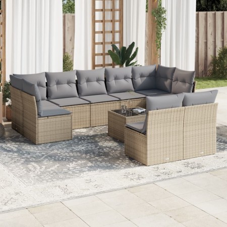 Juego de sofás jardín con cojines beige 10 pzas ratán sintético de , Conjuntos de jardín - Ref: Foro24-3218159, Precio: 574,1...