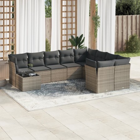 Set de sofás de jardín 10 pzas con cojines ratán sintético gris de , Conjuntos de jardín - Ref: Foro24-3218190, Precio: 570,3...