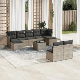 Set de sofás de jardín 10 pzas con cojines ratán sintético gris de , Conjuntos de jardín - Ref: Foro24-3218280, Precio: 523,4...
