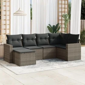 Set de muebles de jardín 6 pzas y cojines ratán sintético gris de , Conjuntos de jardín - Ref: Foro24-3219250, Precio: 356,88...