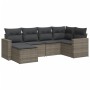 Set de muebles de jardín 6 pzas y cojines ratán sintético gris de , Conjuntos de jardín - Ref: Foro24-3219250, Precio: 356,14...
