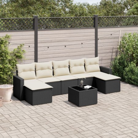 Set de sofás de jardín 8 piezas y cojines ratán sintético negro de , Conjuntos de jardín - Ref: Foro24-3219336, Precio: 411,8...