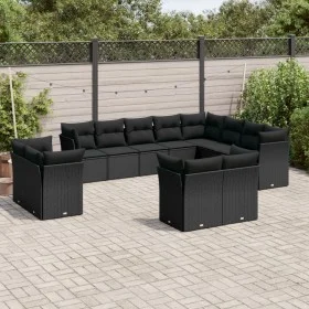 Set Gartensofas 12 Stück Kissen synthetisches Rattan schwarz von , Gartensets - Ref: Foro24-3250364, Preis: 845,11 €, Rabatt: %