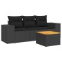 Juego de sofás jardín 4 pzas con cojines ratán sintético negro de , Conjuntos de jardín - Ref: Foro24-3257644, Precio: 278,01...