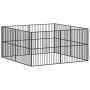 Corralito para perros con 8 paneles acero galvanizado negro de , Casetas para perros - Ref: Foro24-3209553, Precio: 205,11 €,...