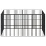 Corralito para perros con 8 paneles acero galvanizado negro de , Casetas para perros - Ref: Foro24-3209553, Precio: 205,11 €,...
