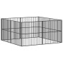 Corralito para perros con 8 paneles acero galvanizado negro de , Casetas para perros - Ref: Foro24-3209553, Precio: 205,11 €,...